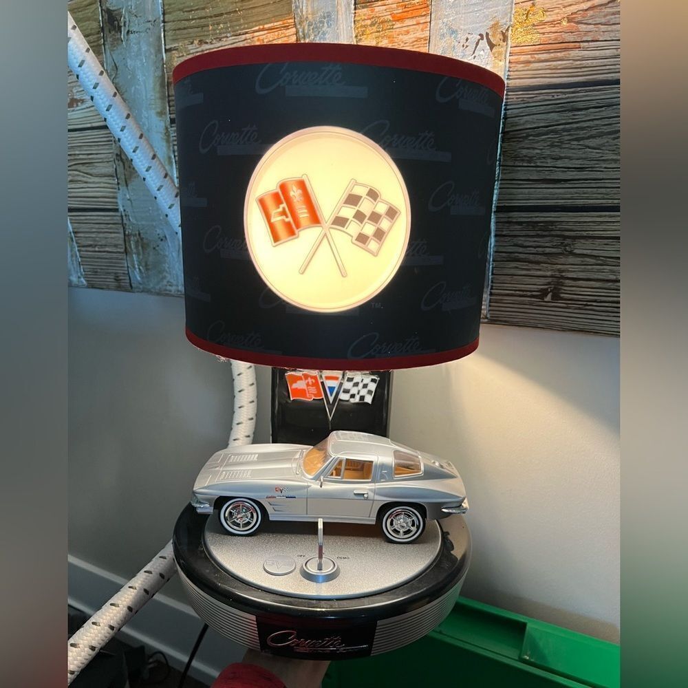 1963 Corvette Stingray Desk Table Lamp Light Roaring Engine Sound King America